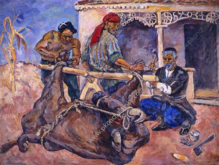 Forging of buffalo, 1927 - Pjotr Petrowitsch Kontschalowski