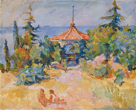 Garden with gazebo, 1929 - Pyotr Konchalovsky