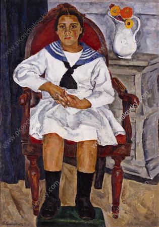 Natasha in a chair, 1915 - Pyotr Konchalovsky