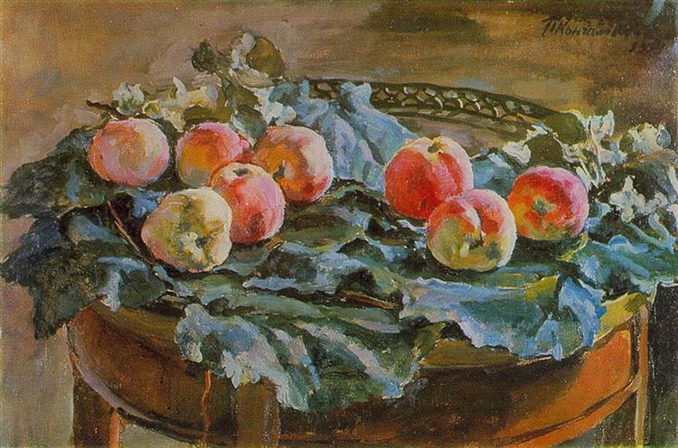 Still Life. Apples at the roundtable., 1934 - Piotr Kontchalovski