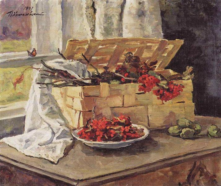 Still Life. Basket with ash., 1947 - Pjotr Petrowitsch Kontschalowski