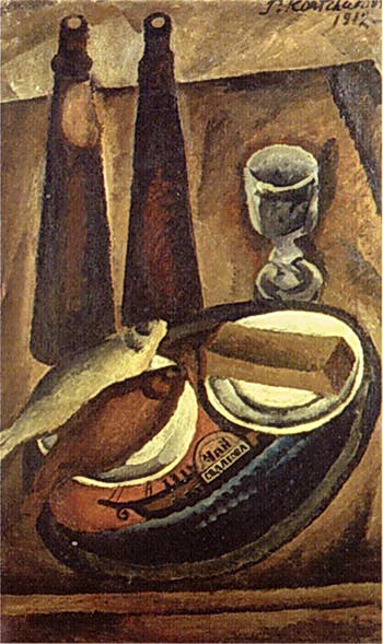 Натюрморт. Пиво и вобла., 1912 - Пётр Кончаловский