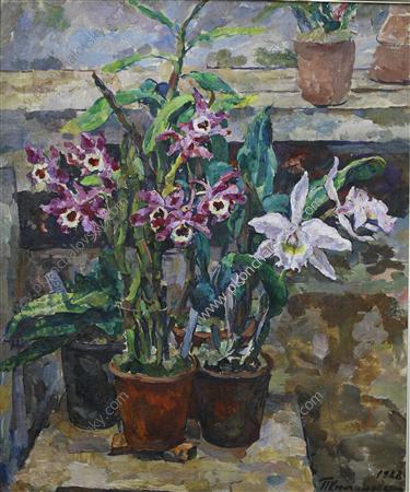 Still Life. Orchids., 1928 - Pjotr Petrowitsch Kontschalowski