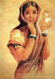 The Milkmaid - Raya Ravi Varma