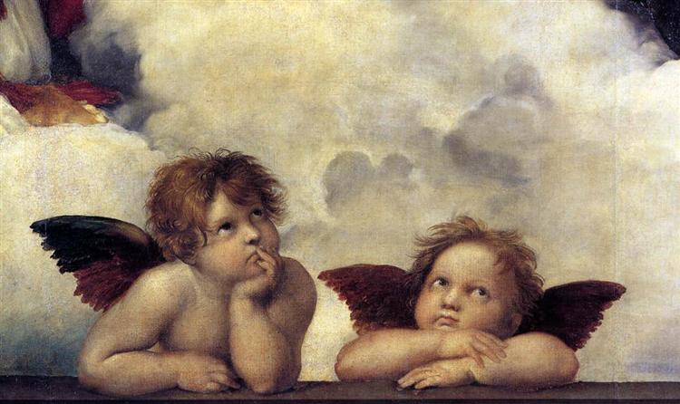 Putti, detail from The Sistine Madonna, 1513 - Raphael