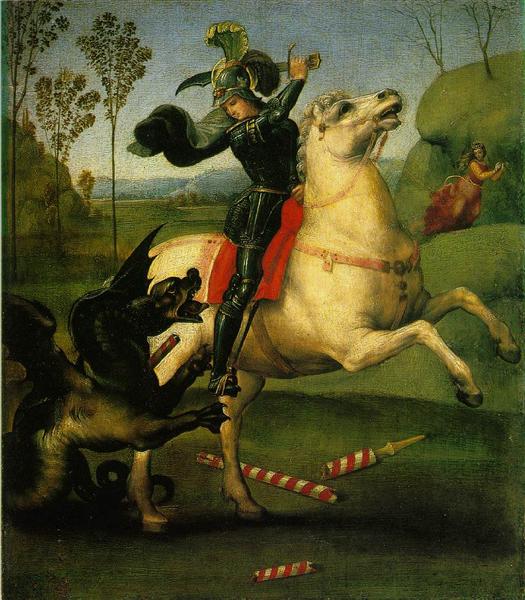 St. George and the Dragon, 1503 - Рафаель Санті