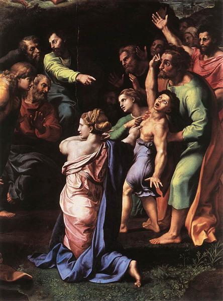 The Transfiguration (detail), 1520 - Рафаэль Санти