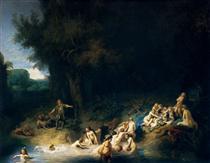 Das Bad der Diana mit Aktäon und Kallisto - Rembrandt van Rijn