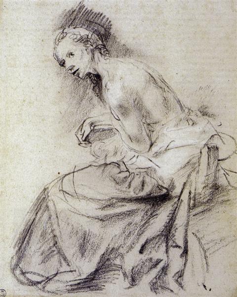 Female nude seated, Suzanne, 1634 - Rembrandt