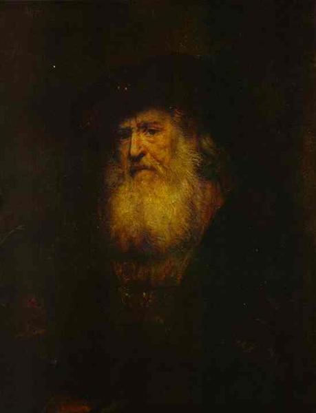 Portrait of a Bearded Man in Black Beret, c.1654 - 林布蘭