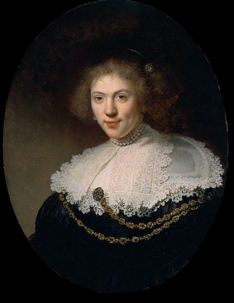 Portrait of a Woman Wearing a Gold Chain, 1634 - Рембрандт