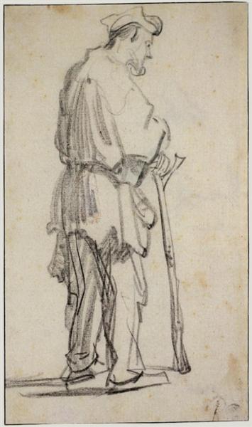Standing Beggar Turned to the Right, 1629 - Rembrandt van Rijn