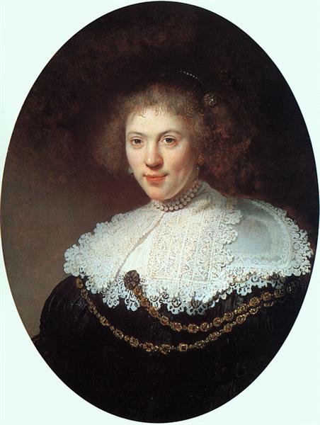 Woman Wearing a Gold Chain, 1634 - Rembrandt - WikiArt.org