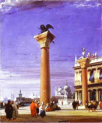 St. Mark's Column in Venice, c.1827 - 理查·帕克斯·波寧頓