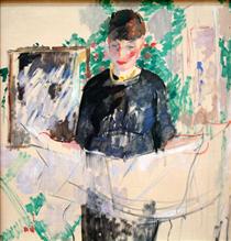 Woman in Black Reading a Newspaper - Rik Wouters