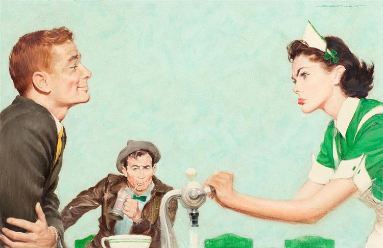 The Irishman Wouldn't Wear Green, Saturday Evening Post illustration , group of 2, March 18, 1961, 1961 - Роберт Джордж Харріс