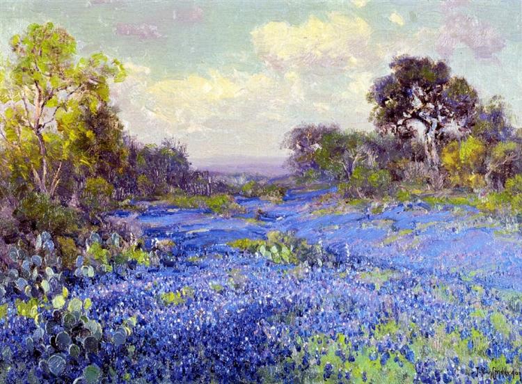 Blue Bonnets at Late Afternoon, 1915 - Роберт Джуліан Ондердонк