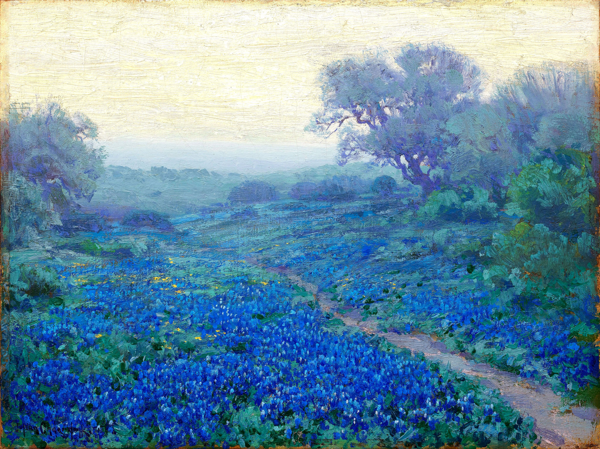 Bluebonnets at Sunrise, 1917 - Robert Julian Onderdonk - WikiArt.org