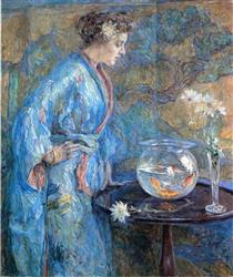 Girl in Blue Kimono - Robert Lewis Reid