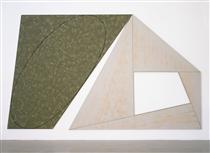 Green Tilted Ellipse - Gray Frame - Robert Mangold