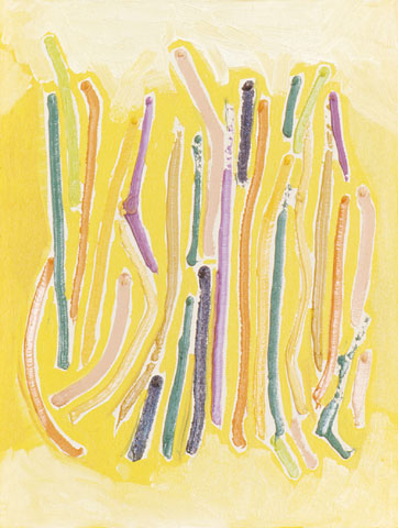Yellow Line Painting, 1973 - Ronnie Landfield
