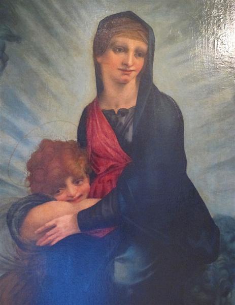 Мадонна з немовлям і Путті (деталь), c.1522 - Россо Фйорентино