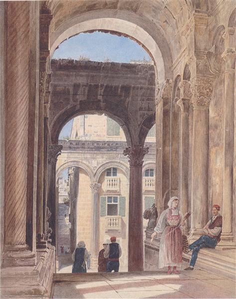 Ruínas de Diocleciano em Spalato, 1841 - Rudolf von Alt