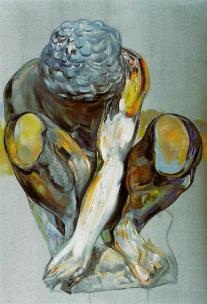 After Michelangelo's 'Squatting Child', 1982 - Сальвадор Дали
