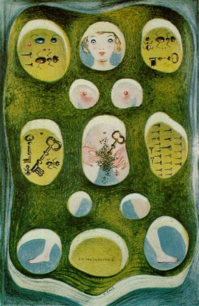 Combinations (or The Combined Dalinian Phantasms; Ants, Keys, Nails), 1931 - Salvador Dalí