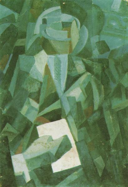 Cubist Composition - Portrait of a Seated Person Holding a Letter, 1923 - Salvador Dali