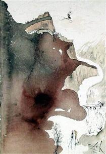 Et baptizatus est a Ioanne in Iordane ("And he was baptized by John in the Jordan") - Salvador Dalí