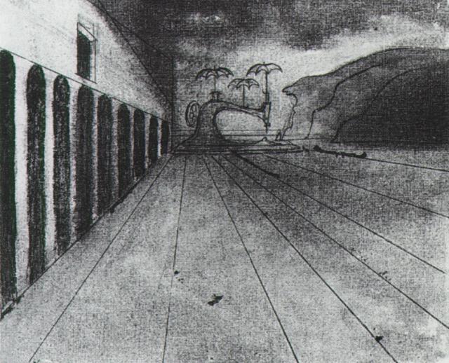 Landscape After De Chirico (unfinished), 1935 - Сальвадор Дали