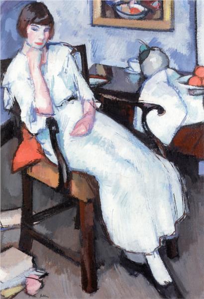 Girl in White, 1923 - Samuel Peploe