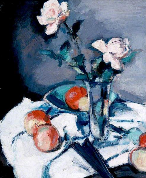 Still Life, Roses and Apples - Samuel Peploe