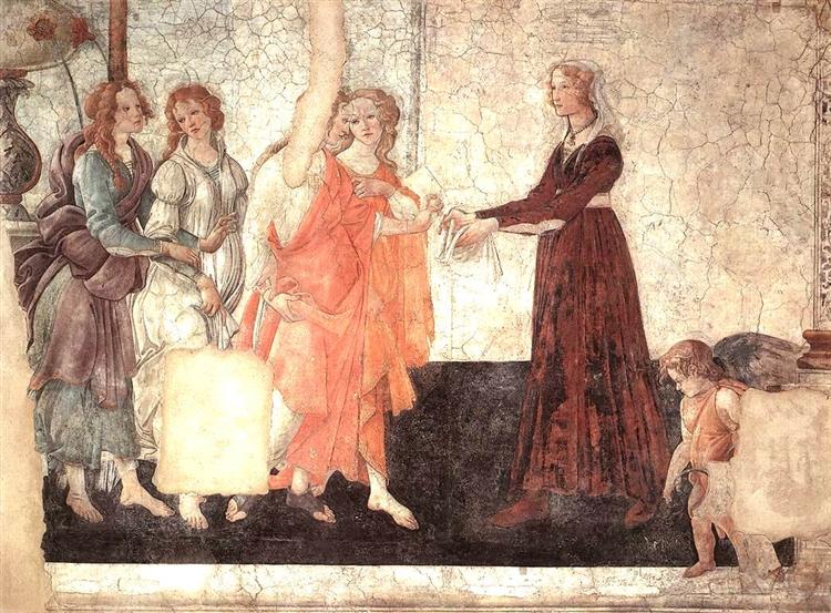 Venus and the Graces offering gifts to a young girl, 1486 - Sandro Botticelli