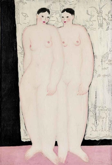 Two Standing Nudes - Sanyu