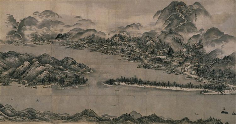View of Ama-no-Hashidate, 1505 - 雪舟