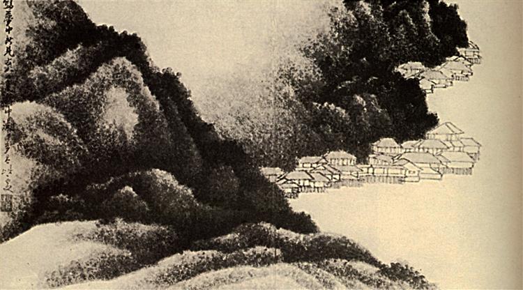 Village on the water, 1689 - Shitao