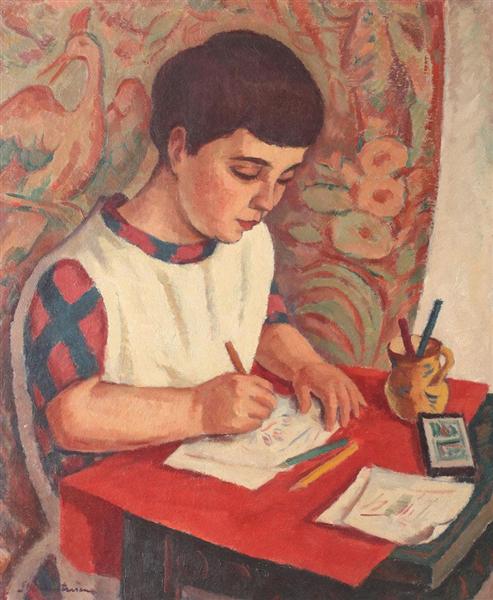 Margareta Drawing (Girl of the Author), 1927 - Stefan Dimitrescu