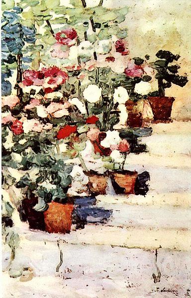 Flowers on stairs - Stefan Luchian
