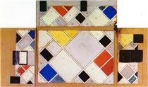 Color design for walls and ceiling of the Ciné dancing in the Aubette - Theo van Doesburg