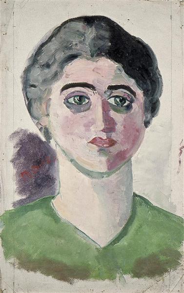 Portrait of Lena Milius, c.1915 - Theo van Doesburg
