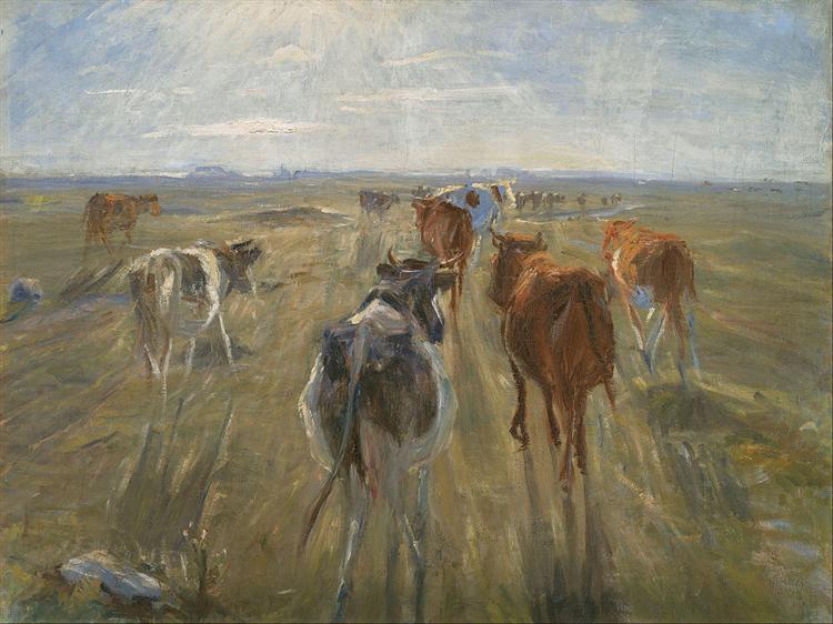Long Shadows. Cattle on the Island of Saltholm, 1890 - Теодор Филипсен