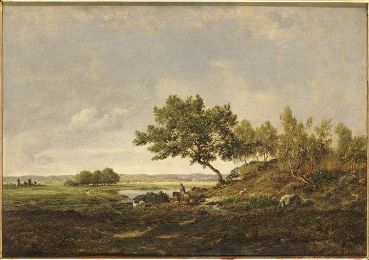 The pond at the foot of the hill - Théodore Rousseau