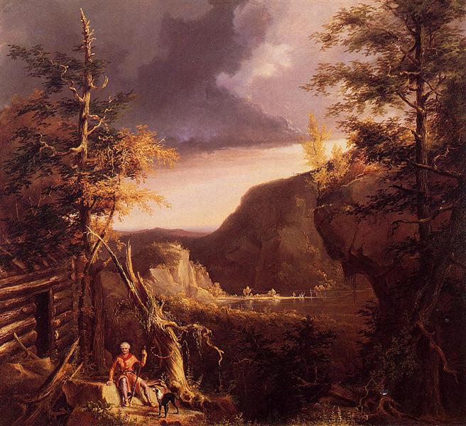 Daniel Boone Sitting at the Door of His Cabin on the Great Osage Lake, 1826 - Томас Коул