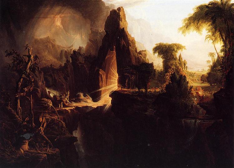 Expulsion from the Garden of Eden, 1827 - 1828 - 托馬斯·科爾