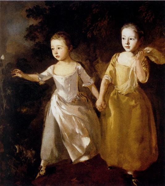 The Painter's Daughters chasing a Butterfly, 1759 - 根茲巴羅