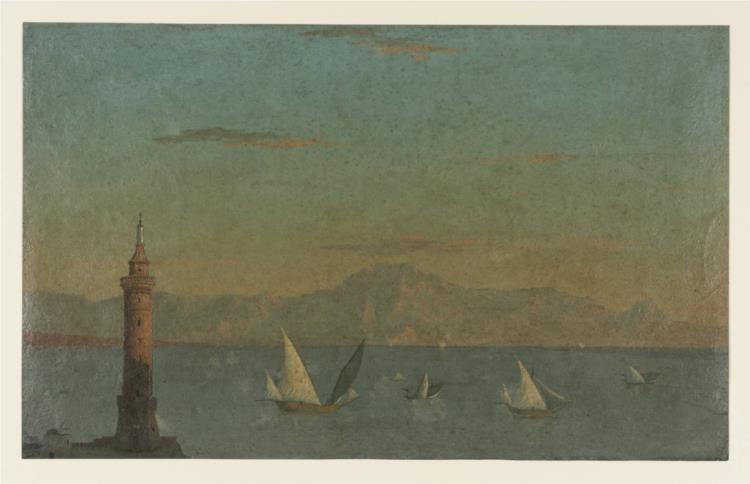The Bay of Naples and the Mole Lighthouse, 1782 - Томас Джонс