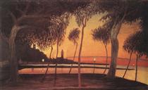 Sunset Over the Bay of Naples - Tivadar Kosztka Csontvary