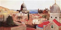 View of the Dead Sea from the Temple Square in Jerusalem - Tivadar Kosztka Csontvary